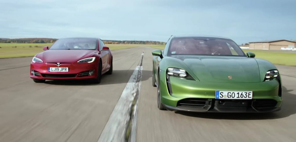 Tesla Model S vs Porsche Taycan Turbo S Drag