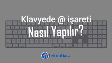 klavyede et işareti nasıl yapılır